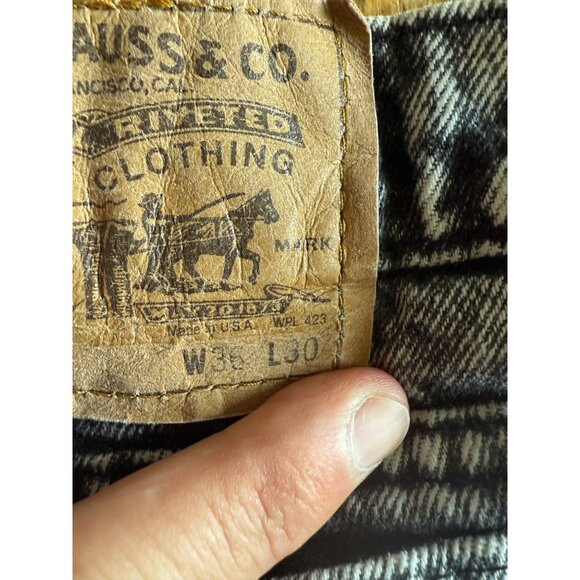 Vintage Acid Wash Denim Jeans 90s Style High Waist Relaxed Fit Unisex Retro Cool - Picture 10 of 13